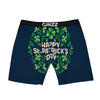 St. Patrick's Day Green Clover Print Boxer Briefs-grizzshop