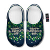 St. Patrick's Day Green Clover Print Clog-grizzshop