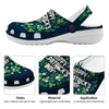 St. Patrick's Day Green Clover Print Clog-grizzshop