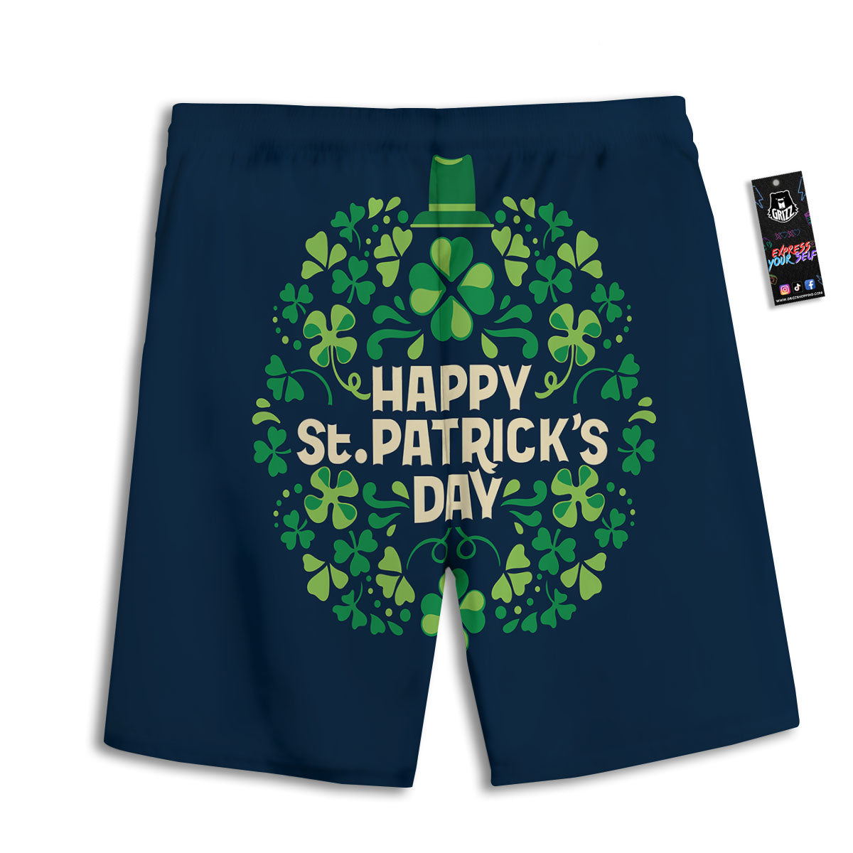 Striped Merry Christmas Print Pattern Men's Athletic Shorts
