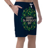 St. Patrick's Day Green Clover Print Men's Shorts-grizzshop