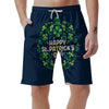 St. Patrick's Day Green Clover Print Men's Shorts-grizzshop