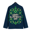 St. Patrick's Day Green Clover Print Men's Sport Coat-grizzshop