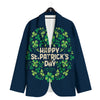 St. Patrick's Day Green Clover Print Men's Sport Coat-grizzshop