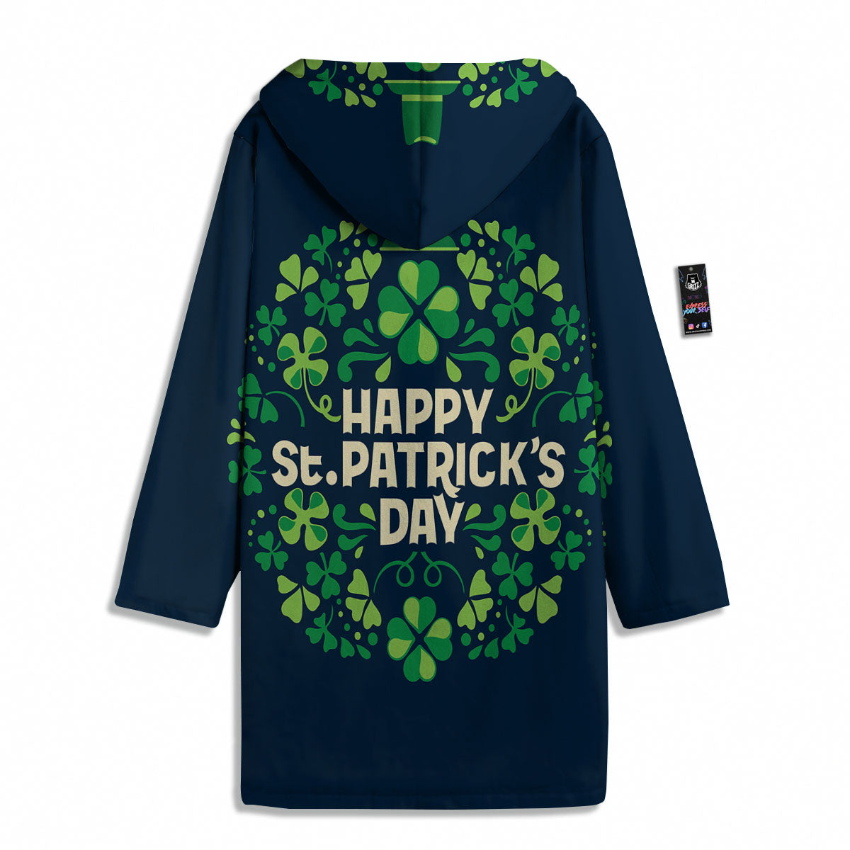 St. Patrick's Day Green Clover Print Men's Windbreaker Jacket-grizzshop