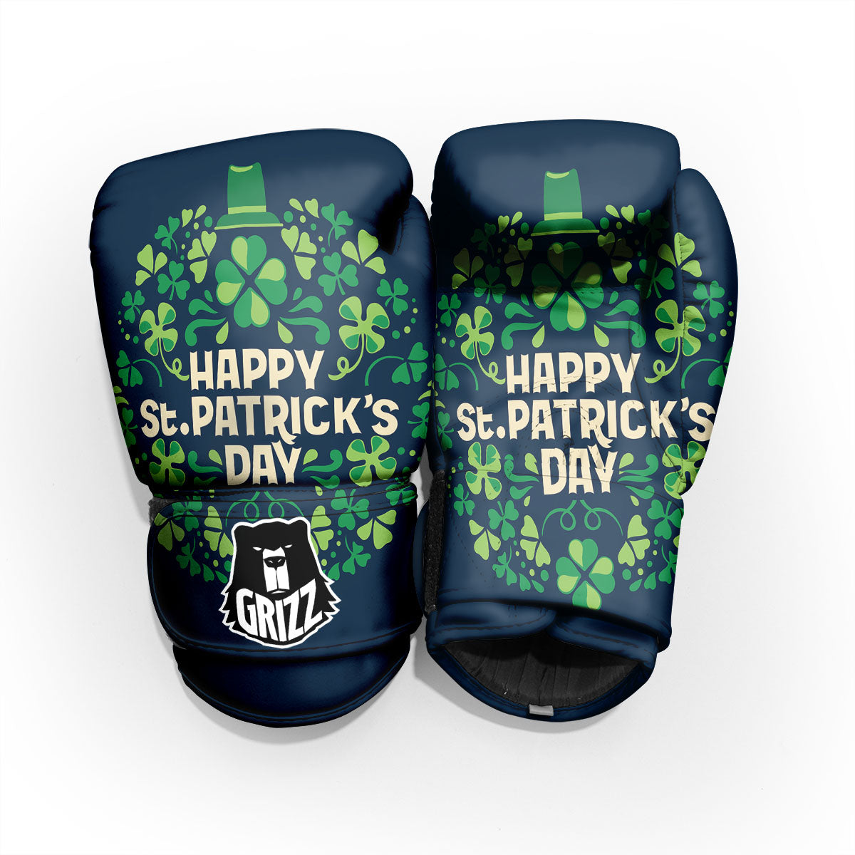 St. Patrick's Day Green Clover Print Pro Boxing Glove