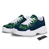 St. Patrick's Day Green Clover Print White Chunky Shoes-grizzshop