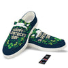 St. Patrick's Day Green Clover Print White Loafers-grizzshop