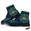 St. Patrick's Day Green Clover Print Winter Boots-grizzshop