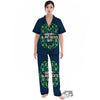 St. Patrick's Day Green Clover Print Women's Pajamas Set-grizzshop