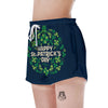 St. Patrick's Day Green Clover Print Women's Shorts-grizzshop