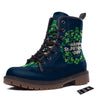 St. Patrick's Day Green Clover Print Work Boots-grizzshop