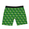 St. Patrick's Day Green Plaid Print Boxer Briefs-grizzshop