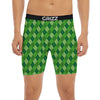 St. Patrick's Day Green Plaid Print Boxer Briefs-grizzshop