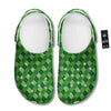 St. Patrick's Day Green Plaid Print Clog-grizzshop