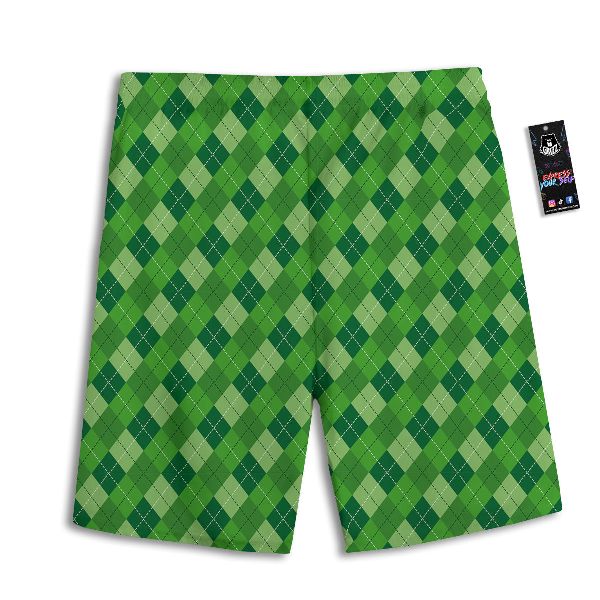 Striped Pineapple Print Pattern Men's Athletic Shorts