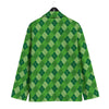 St. Patrick's Day Green Plaid Print Men's Sport Coat-grizzshop