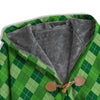 St. Patrick's Day Green Plaid Print Men's Windbreaker Jacket-grizzshop