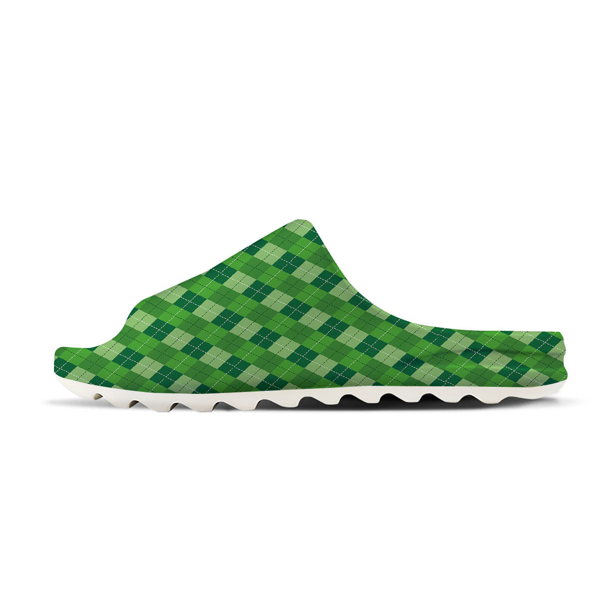 St. Patrick's Day Green Plaid Print Sandals-grizzshop