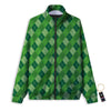 St. Patrick's Day Green Plaid Print Track Jacket-grizzshop