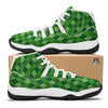 St. Patrick's Day Green Plaid Print White Bball Shoes-grizzshop