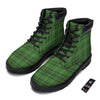 St. Patrick's Day Green Tartan Print Boots-grizzshop