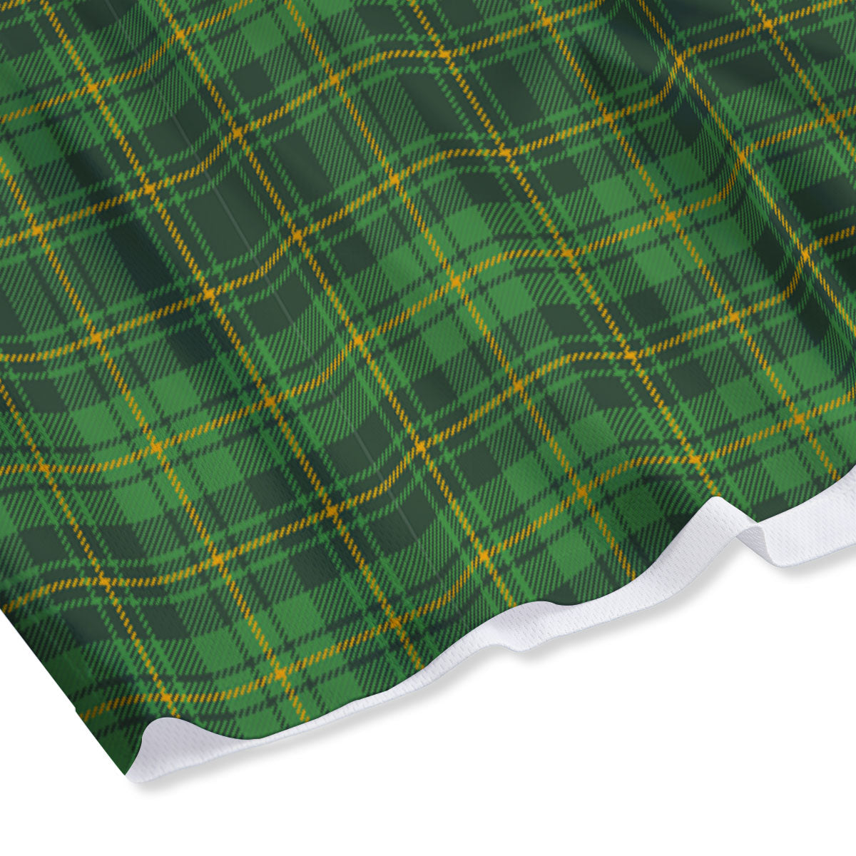 St. Patrick's Day Green Tartan Print Mesh Shorts