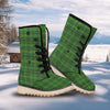 St. Patrick's Day Green Tartan Print Snow Boots-grizzshop