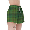 St. Patrick's Day Green Tartan Print Women's Shorts-grizzshop