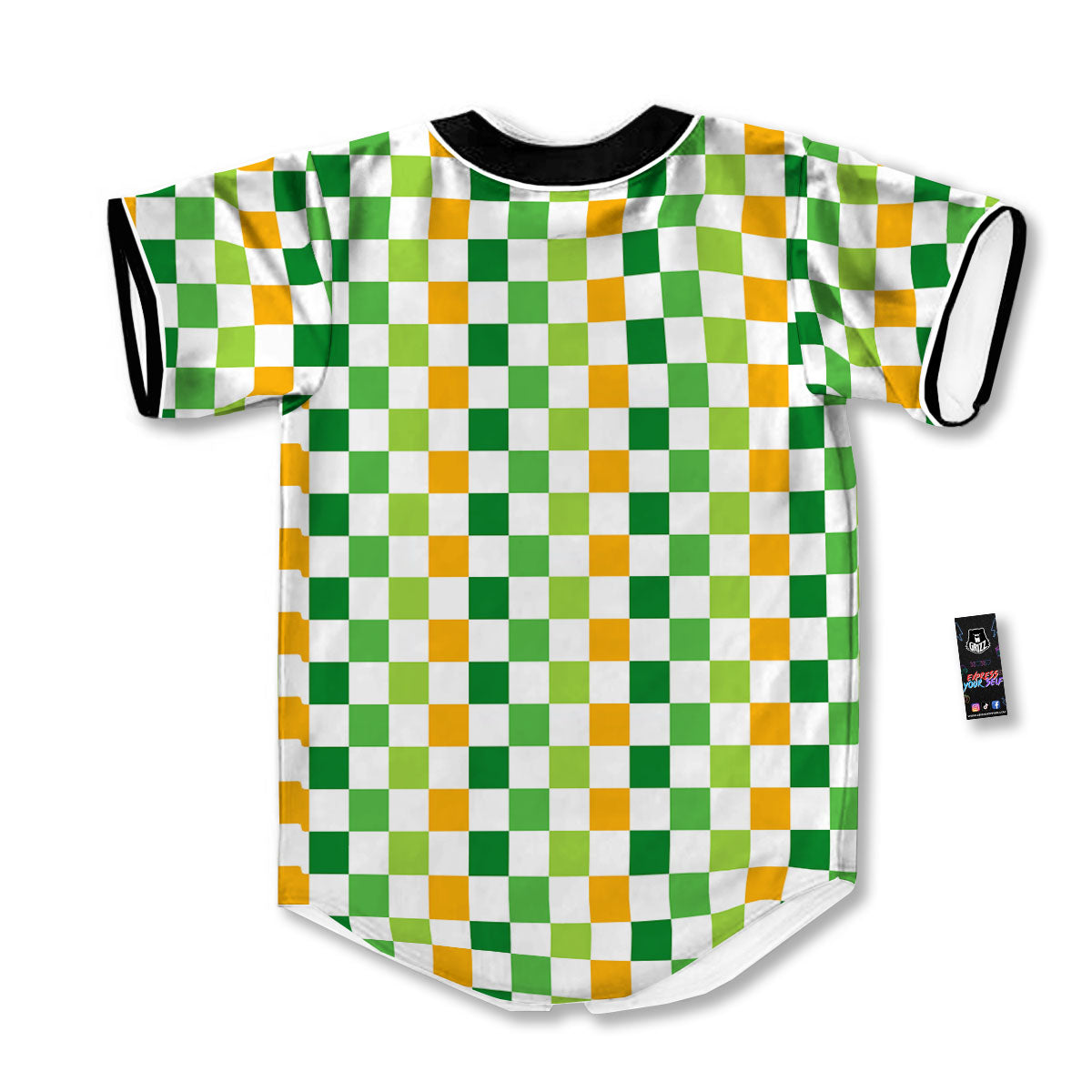 St. Patrick's Day Irish Checkered Print Baseball Jersey-grizzshop