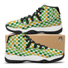 St. Patrick's Day Irish Checkered Print Black Bball Shoes-grizzshop