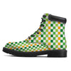 St. Patrick's Day Irish Checkered Print Boots-grizzshop