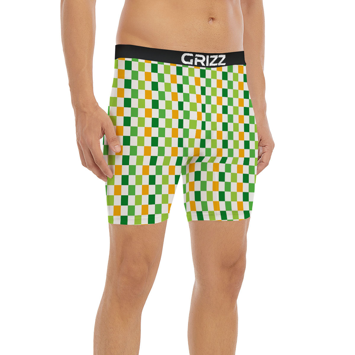 St. Patrick's Day Irish Checkered Print Boxer Briefs-grizzshop