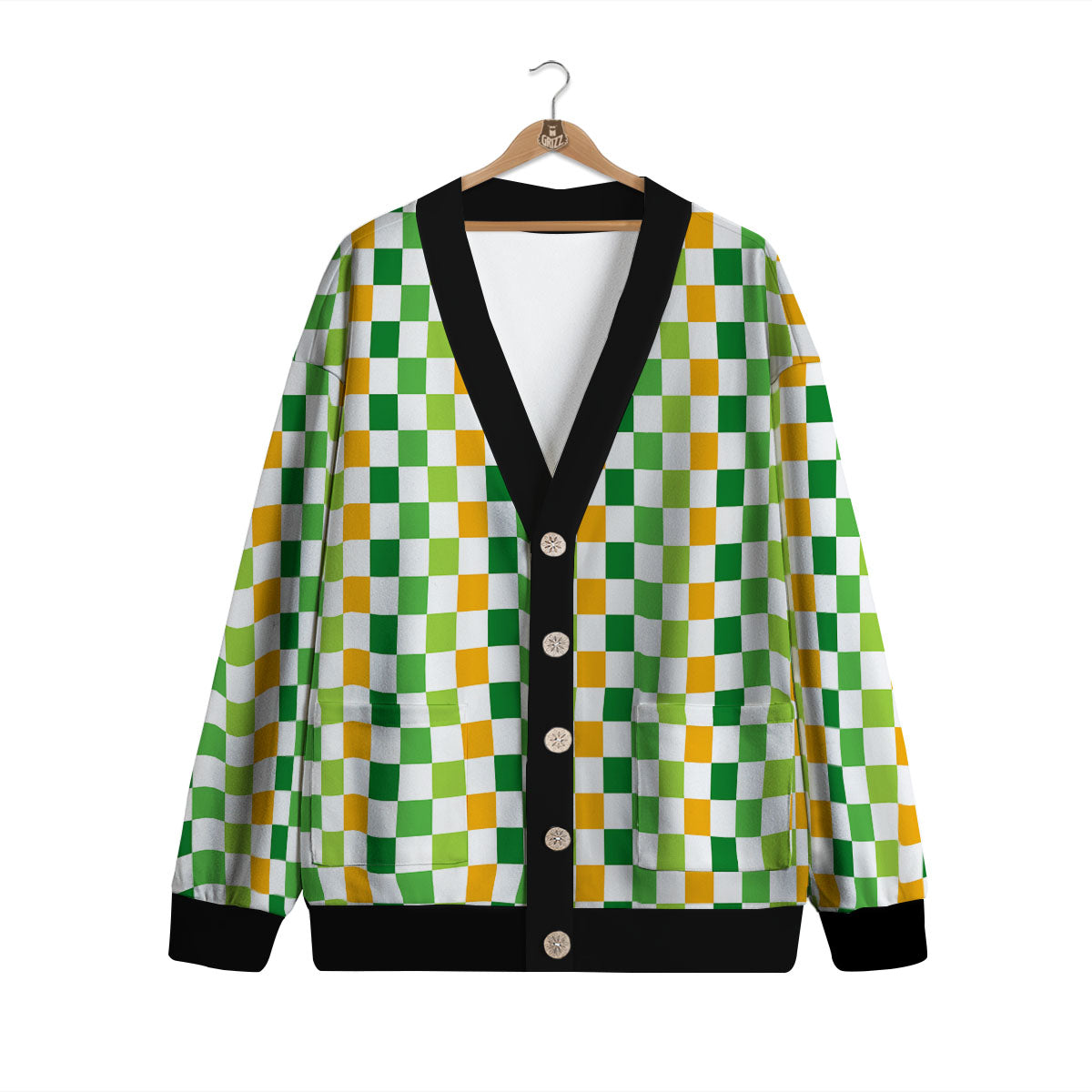 St. Patrick's Day Irish Checkered Print Cardigan-grizzshop