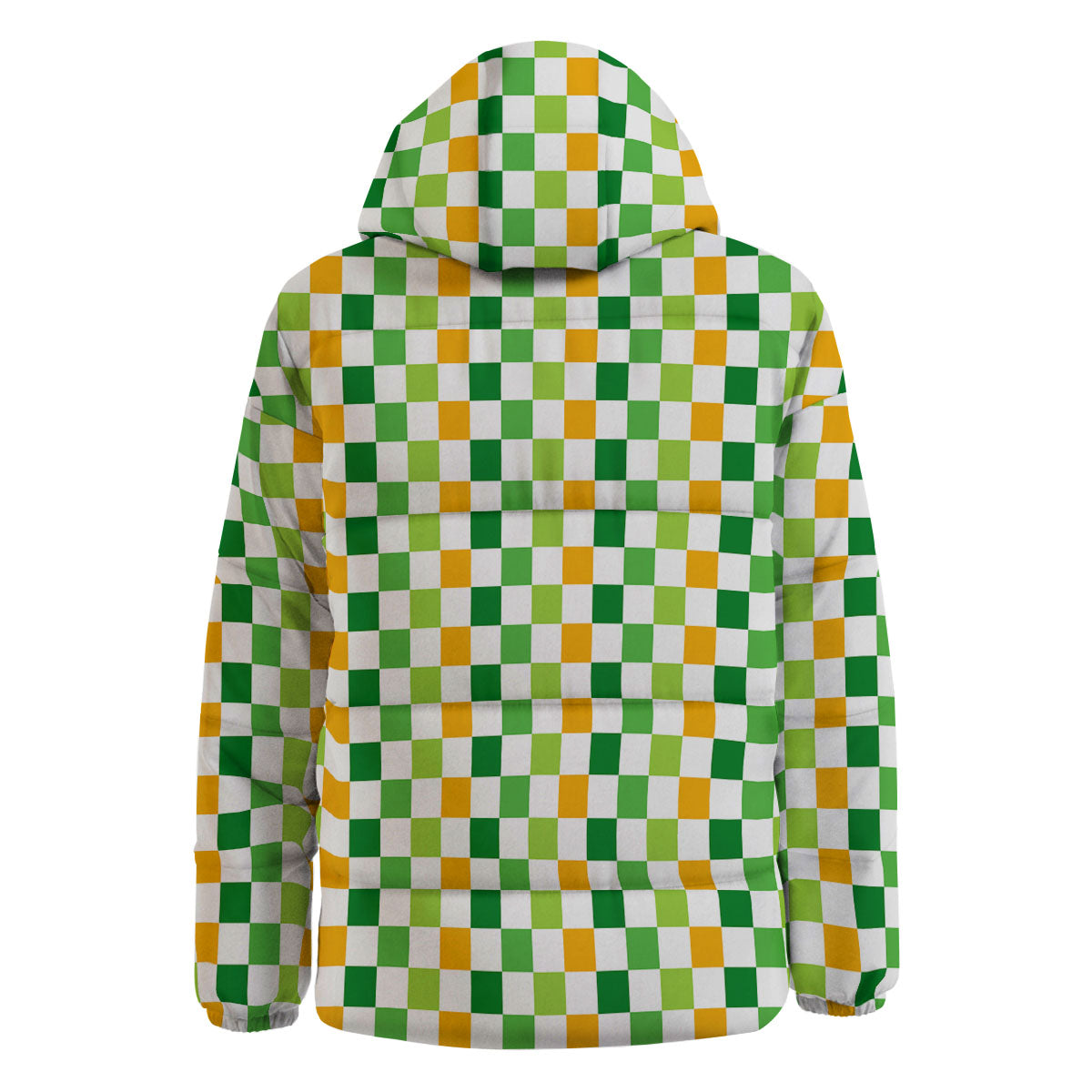 St. Patrick's Day Irish Checkered Print Down Jacket-grizzshop