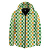 St. Patrick's Day Irish Checkered Print Down Jacket-grizzshop