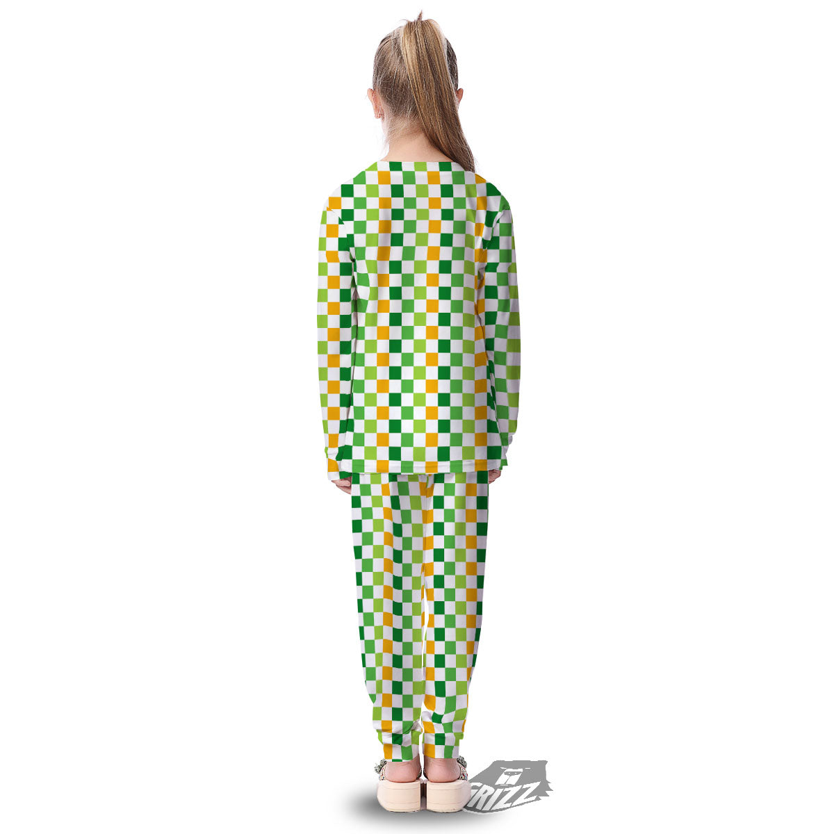 St. Patrick's Day Irish Checkered Print Kid's Pajamas-grizzshop