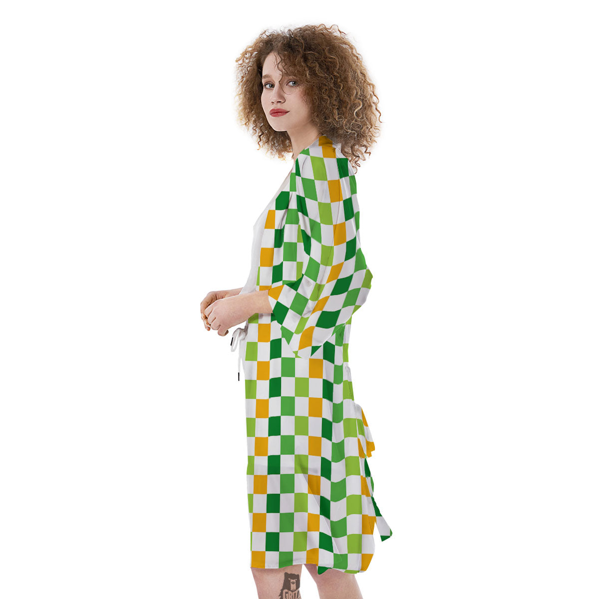 St. Patrick's Day Irish Checkered Print Kimono-grizzshop