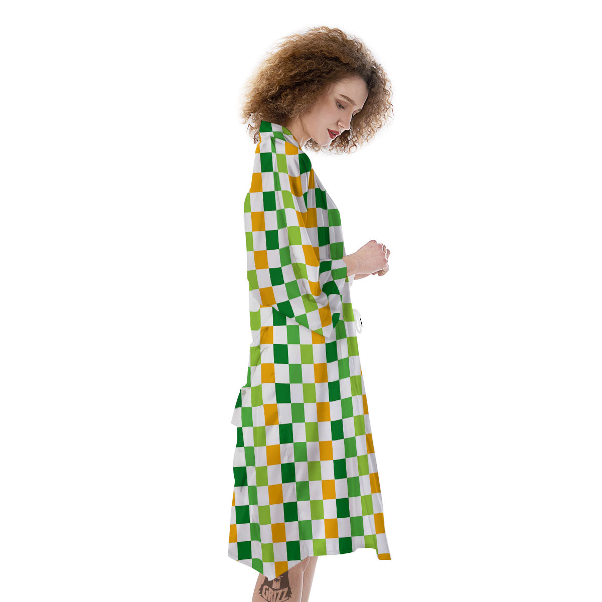 St. Patrick's Day Irish Checkered Print Kimono-grizzshop