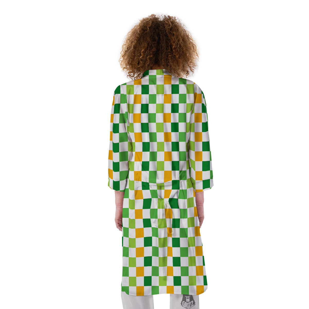 St. Patrick's Day Irish Checkered Print Kimono-grizzshop