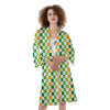 St. Patrick's Day Irish Checkered Print Kimono-grizzshop