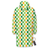 St. Patrick's Day Irish Checkered Print Long Down Jacket-grizzshop