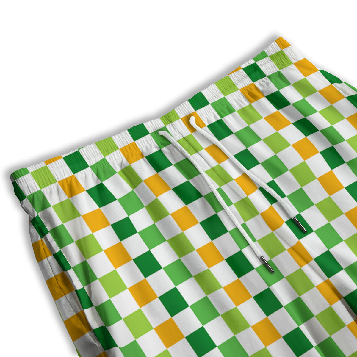 St. Patrick's Day Irish Checkered Print Men's Athletic Shorts
