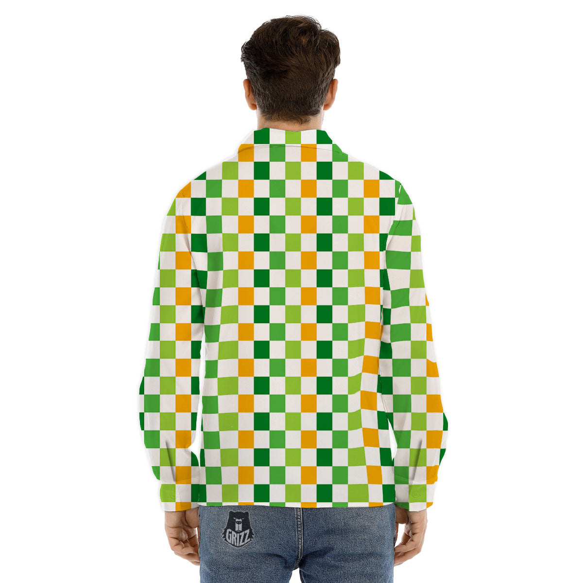 St. Patrick's Day Irish Checkered Print Men's Dress Shirts-grizzshop