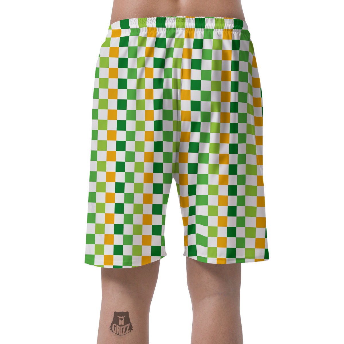 St. Patrick's Day Irish Checkered Print Men's Shorts-grizzshop