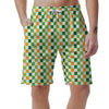 St. Patrick's Day Irish Checkered Print Men's Shorts-grizzshop