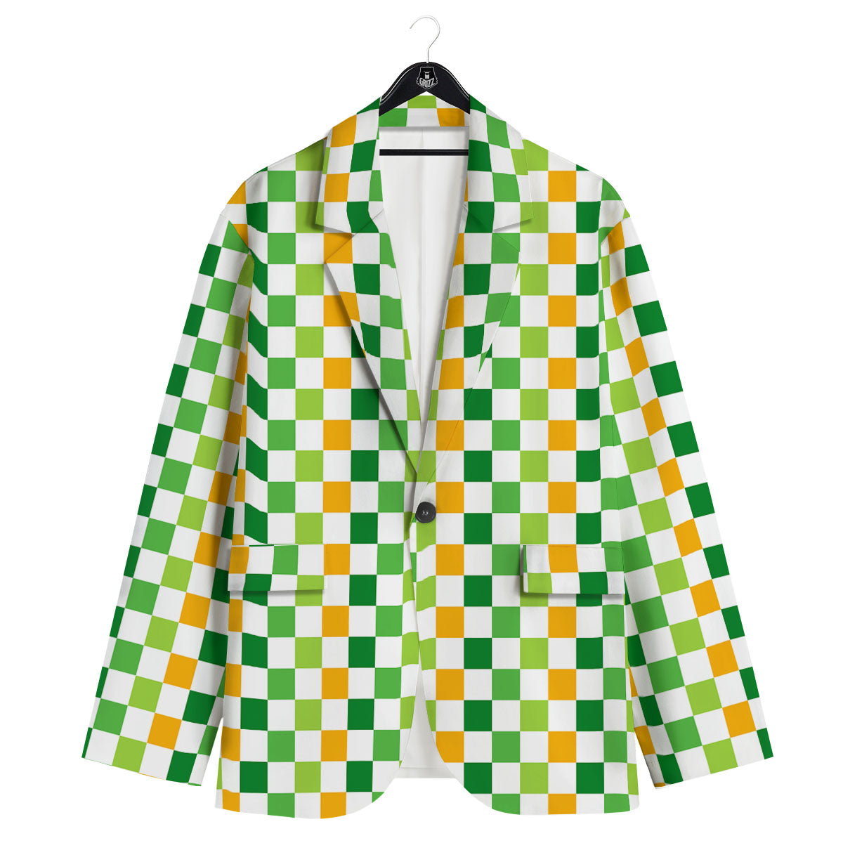 St. Patrick's Day Irish Checkered Print Men's Sport Coat-grizzshop