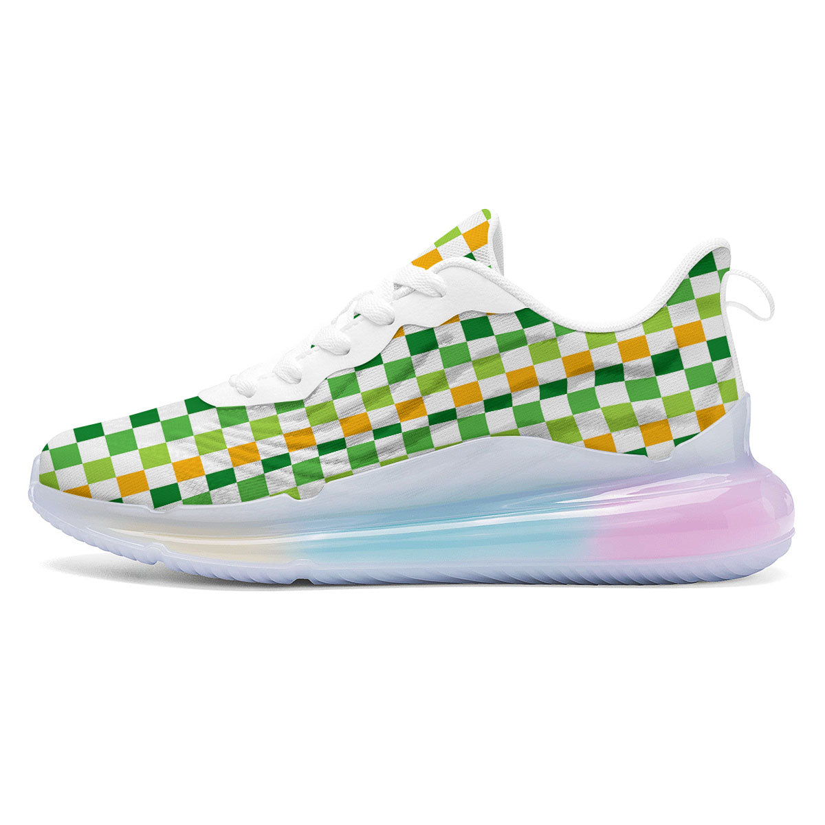 St. Patrick's Day Irish Checkered Print Running Sneakers-grizzshop