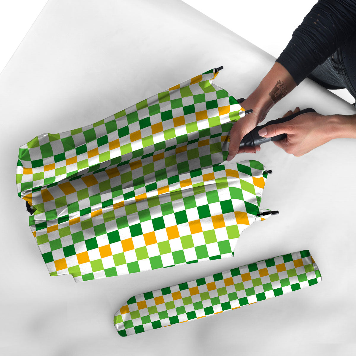 St. Patrick's Day Irish Checkered Print Umbrella-grizzshop