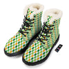 St. Patrick's Day Irish Checkered Print Winter Boots-grizzshop